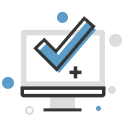 check mark in the computer screen