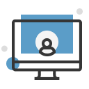 user in the computer screen