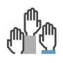 Raised hands icon Raised hands icon