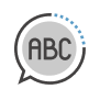 Bubble speech with the letter abc inside Bubble speech with the letter abc inside